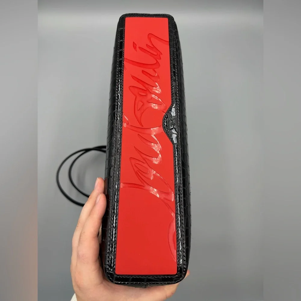 Christian Louboutin Croc Embossed Shiny Leather Tote - Picture 6 of 14